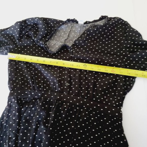 OLD NAVY Black Cottagecore Polka Dot Classic Summer Dress - Picture 9 of 12